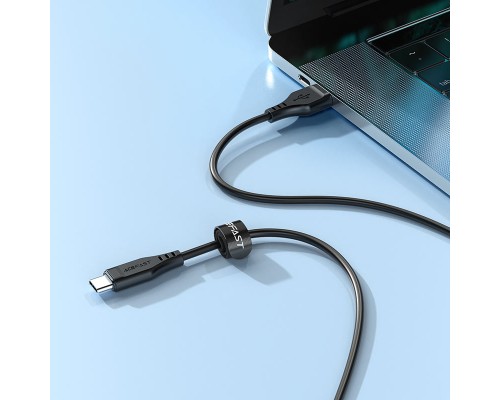 Дата кабель USB 2.0 AM to Type-C 1.2m 3.0A TPE C3-04 Black Acefast (6974316280866)