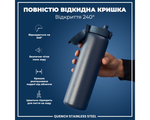 Пляшка для води ION8 OneTouch Stainless Steel 1200 мл Ash Navy (I8SS1000ANAVY)