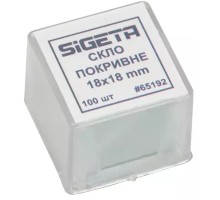 Аксесуар до мікроскопів Sigeta Покривне скло 18x18 мм (100 шт) (65192)