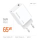 Зарядний пристрій ColorWay GaN Mini 65W PD Port PPS USB-C white (CW-CHS049PD-WT)