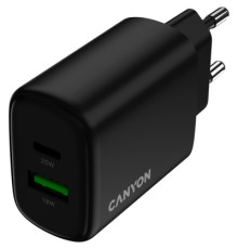 Зарядний пристрій Canyon OnCharge 200 20W 1xPD 1xQC EU Black (CNE-CHA200-31)