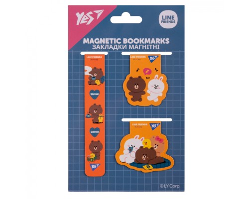 Закладки для книг Yes магнітні Line Friends 3 шт (708357)