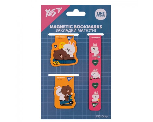 Закладки для книг Yes магнітні Line Friends 3 шт (708357)