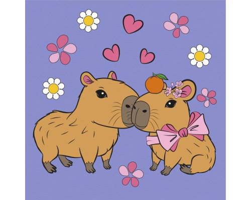 Картина по номерам Santi Капібари in Love 25х25см (955480)