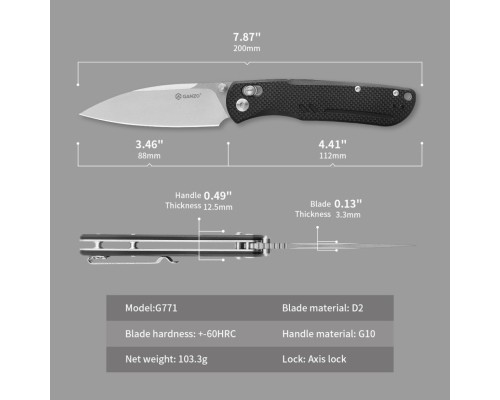 Ніж Ganzo G771-BK