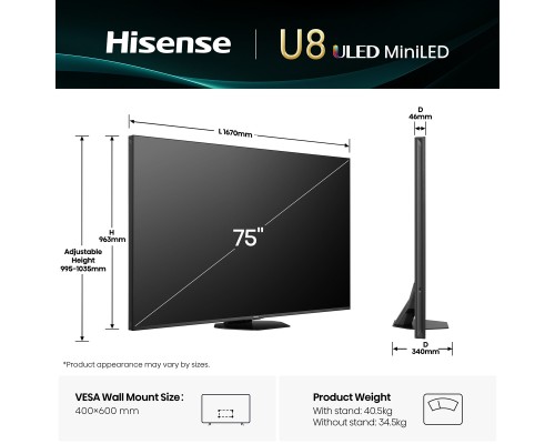 Телевізор Hisense 75U8Q