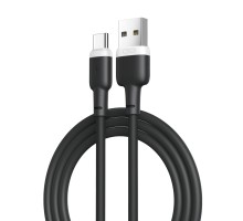 Дата кабель USB 2.0 AM to USB-C 1.0m 2.1A silicone black XO (NB208-TC-1-BK)