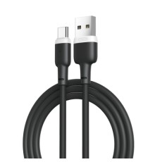 Дата кабель USB 2.0 AM to USB-C 1.0m 2.1A silicone black XO (NB208-TC-1-BK)