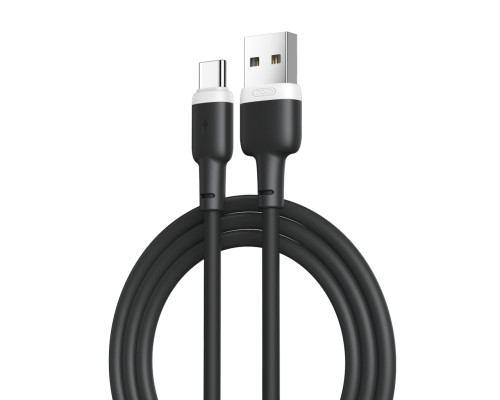 Дата кабель USB 2.0 AM to USB-C 1.0m 2.1A silicone black XO (NB208-TC-1-BK)