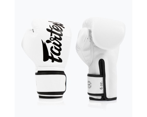 Боксерські рукавички Fairtex BGV14 White 12 унцій (бинти в комплекті) (BGV14_12oz_White)