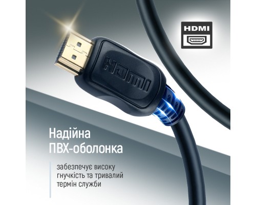 Кабель мультимедійний HDMI M to HDMI M 3.0m V2.0 4K60Hz black ColorWay (CW-CBHD079-BK)