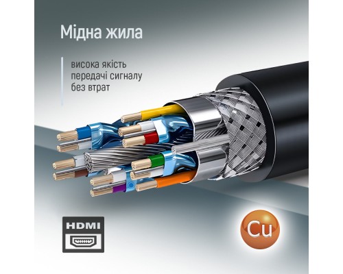 Кабель мультимедійний HDMI M to HDMI M 3.0m V2.0 4K60Hz black ColorWay (CW-CBHD079-BK)