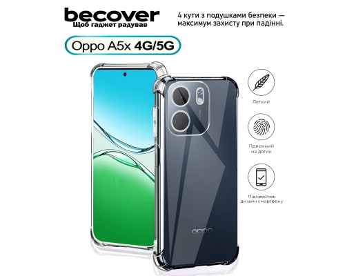 Чохол до мобільного телефона BeCover Anti-Shock Oppo A5x 4G/5G Clear (713814)
