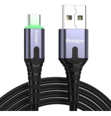 Дата кабель USB 2.0 AM to USB-C 2.0m 3A LED black Essager (EXCT-XGA0G)