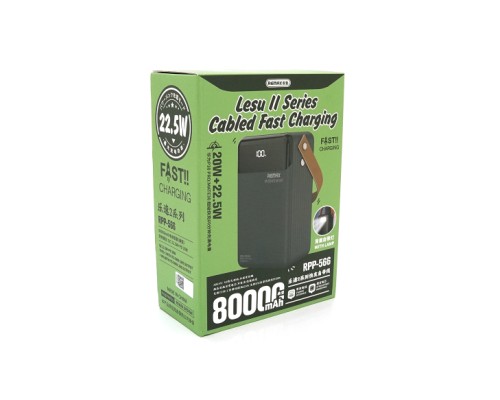 Батарея універсальна Remax 80000mAh, 20W, 3*USB+Type-C+Lighting, Black (RPP-566)