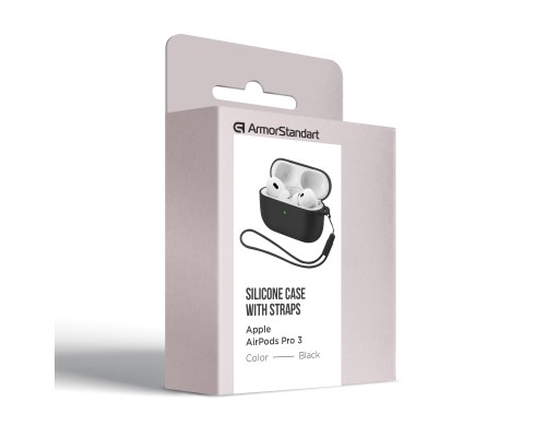 Чохол для навушників Armorstandart Silicone Case для Apple Airpods Pro 3 Black (ARM88291)