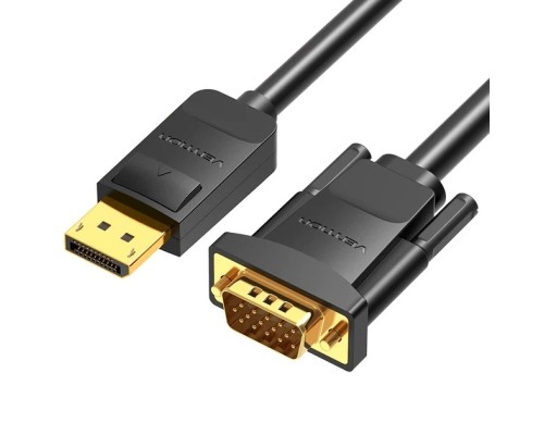 Кабель мультимедійний DP to VGA Cable 1.5M Black VENTION (HBLBG)