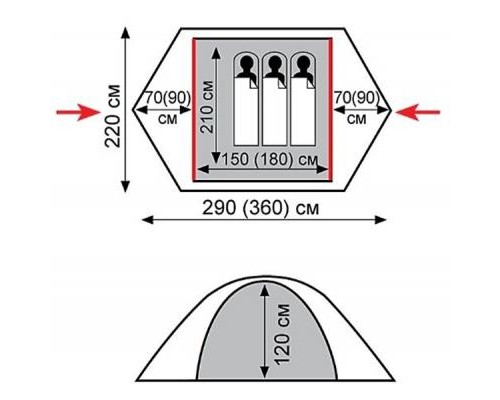 Намет Tramp Peak 3 v2 (TRT-026)