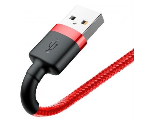 Дата кабель USB 2.0 AM to Lightning 1.0m Cafule 2.4A red+red Baseus (CALKLF-B09)
