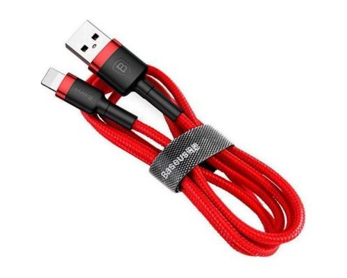 Дата кабель USB 2.0 AM to Lightning 1.0m Cafule 2.4A red+red Baseus (CALKLF-B09)