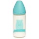 Пляшечка для годування Suavinex Сенс життя скляна, 240 м бірюзова з футляром (303004)