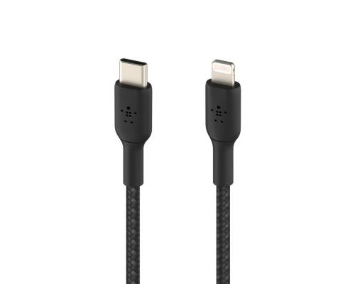 Дата кабель USB 2.0 AM to Lightning 1.0m BRAIDED black Belkin (CAA004BT1MBK)