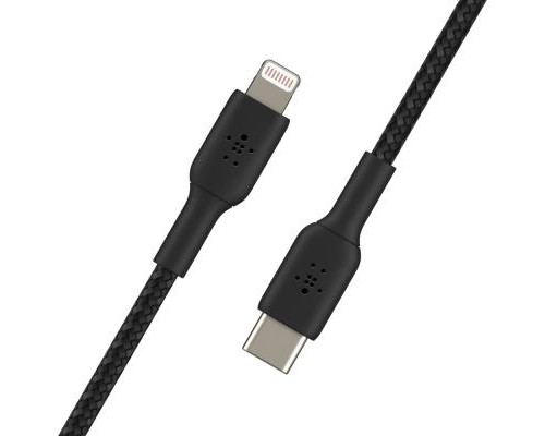 Дата кабель USB 2.0 AM to Lightning 1.0m BRAIDED black Belkin (CAA004BT1MBK)
