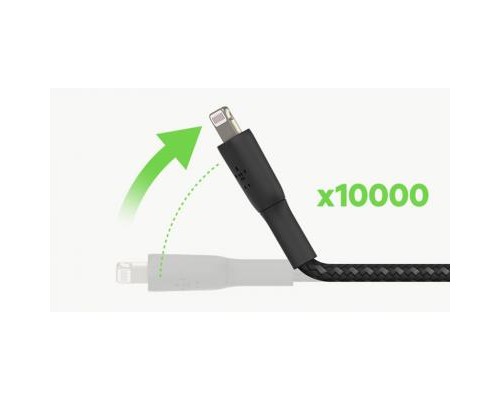 Дата кабель USB 2.0 AM to Lightning 1.0m BRAIDED black Belkin (CAA004BT1MBK)