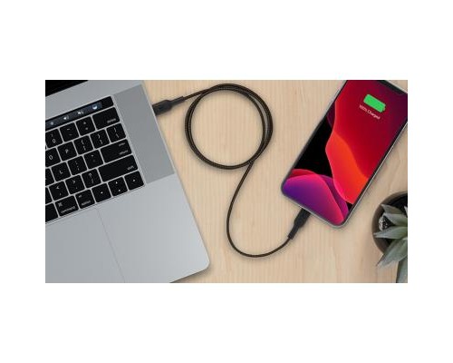 Дата кабель USB 2.0 AM to Lightning 1.0m BRAIDED black Belkin (CAA004BT1MBK)