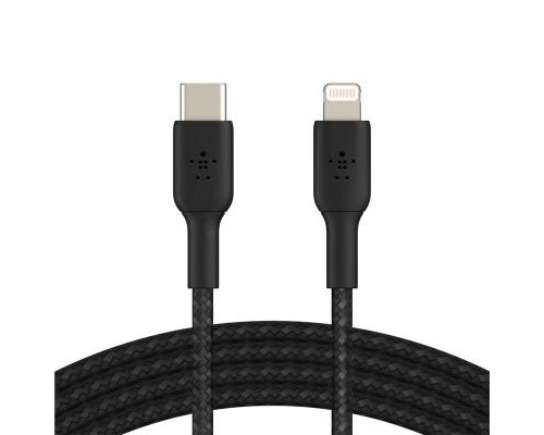 Дата кабель USB 2.0 AM to Lightning 1.0m BRAIDED black Belkin (CAA004BT1MBK)