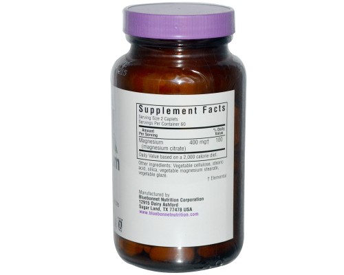 Мінерали Bluebonnet Nutrition Цитрат Магнію, 120 капсул (BLB-00731)