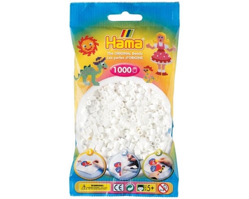 Набір для творчості Hama білих намистин 1000 шт термомозаіка (207-01)