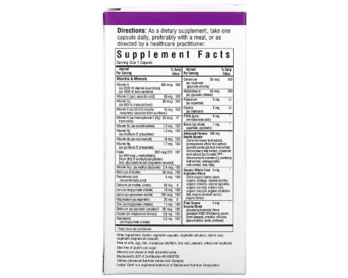Вітамінно-мінеральний комплекс Bluebonnet Nutrition Комплекс Вітамінів Для Жінок, Ladies' ONE, Whole Food-Based (BLB0135)