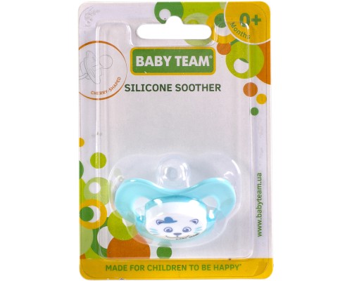Пустушка Baby Team силіконова,класична, 0+ міс (3007_блакитний)
