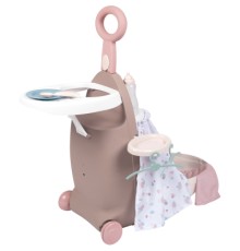 Ігровий набір Smoby Toys Baby Nurse Розкладна валіза 3 в 1 Сіро-рожевий (220374)