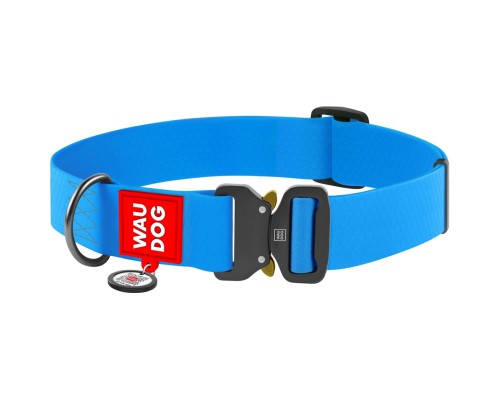 Нашийник для тварин WAUDOG Waterproof з QR паспортом XXL Ш 40 мм Д 43-70 см(блакитний) (28012)