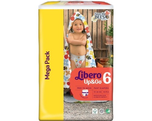 Підгузки Libero Up&Go Розмір 6 (13-20 кг) 54 шт (7322541743004)
