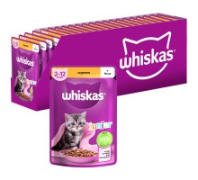 Вологий корм для кішок Whiskas Kitten Курка в желе 85 г (5900951302152/5900951302138)