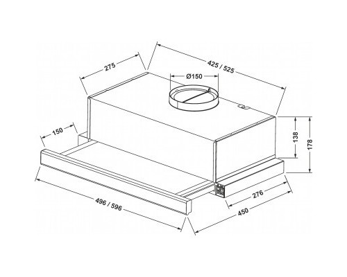 Витяжка кухонна Jantar TLT 650 LED 60 BL