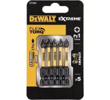 Набір біт DeWALT IMPACT TORSION, ударні, Pozidriv, Pz1, L=57 мм, 5 шт (DT7390T)