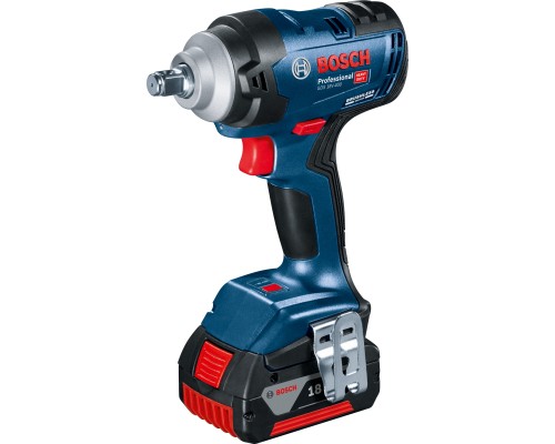 Гайковерт Bosch GDS 18V-400, 2x5Ah, 400 Нм, 0-2500 об/хв, кейс, зажим квадрат, 1.87 кг (0.601.9K0.020)