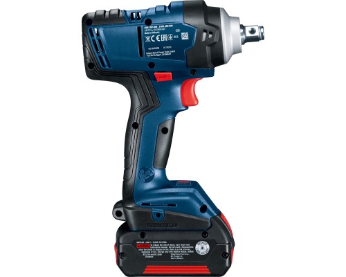 Гайковерт Bosch GDS 18V-400, 2x5Ah, 400 Нм, 0-2500 об/хв, кейс, зажим квадрат, 1.87 кг (0.601.9K0.020)
