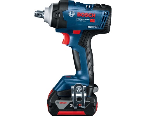 Гайковерт Bosch GDS 18V-400, 2x5Ah, 400 Нм, 0-2500 об/хв, кейс, зажим квадрат, 1.87 кг (0.601.9K0.020)