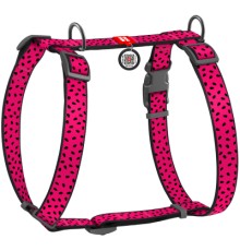 Шлея для собак WAUDOG Nylon з QR паспортом анатомічна H-подібна 