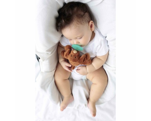 Пустушка MinikOiOi силіконова з м'якою іграшкою Sleep Buddy 0+m (Moi) (101010008)