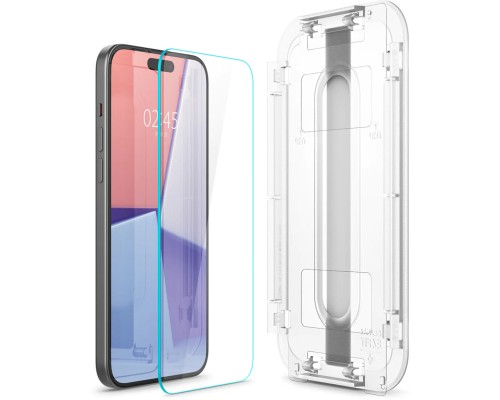 Скло захисне Spigen Apple iPhone 15 Plus EZ FIT tR (2 Pack) (AGL06883)