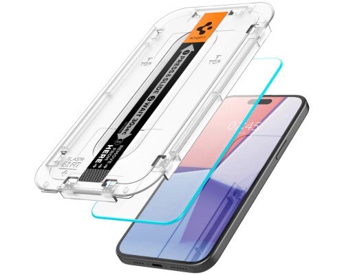 Скло захисне Spigen Apple iPhone 15 Plus EZ FIT tR (2 Pack) (AGL06883)