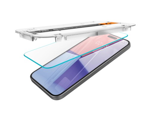 Скло захисне Spigen Apple iPhone 15 Plus EZ FIT tR (2 Pack) (AGL06883)