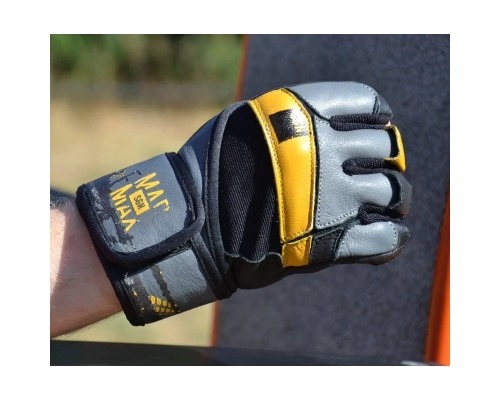 Рукавички для фітнесу MadMax MFG-880 Signature Black/Grey/Yellow XXL (MFG-880_XXL)
