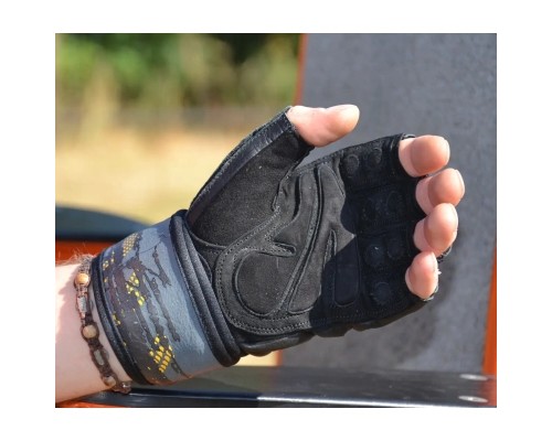Рукавички для фітнесу MadMax MFG-880 Signature Black/Grey/Yellow XXL (MFG-880_XXL)
